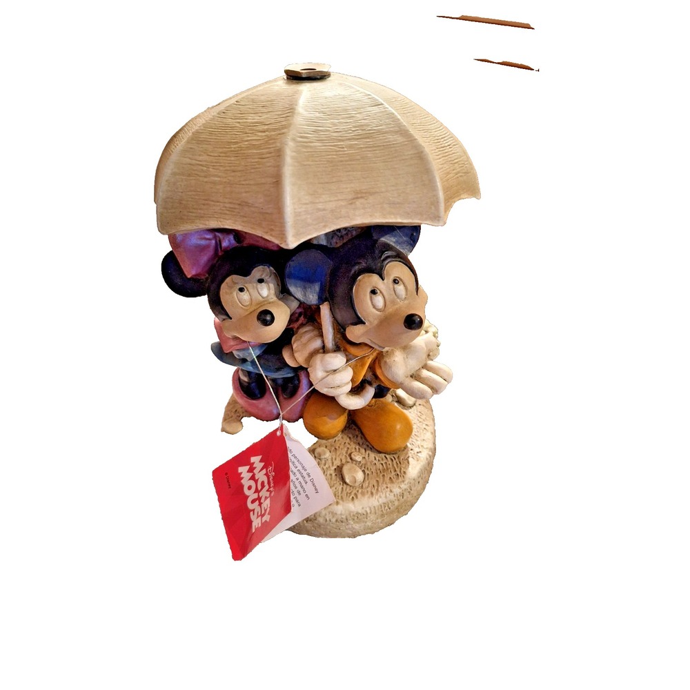 Disney Mickey Minnie Mouse Rainy Day Statue Umbrella 8.5  Lawn Sprinkler‎ used